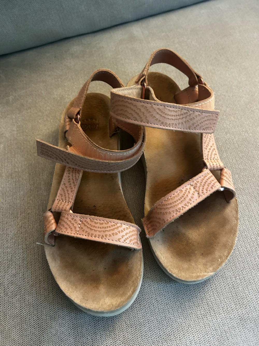 Teva Women's Pink-Tan Strappy Comfort Sandals